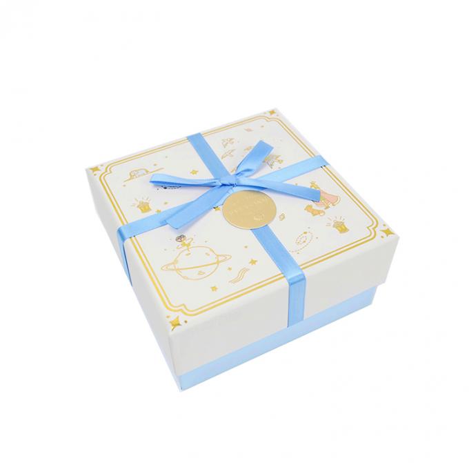 UV Coating Printing Handling Customized Eco Friendly Reusable Blue Paper Gift Jewelry Box 2