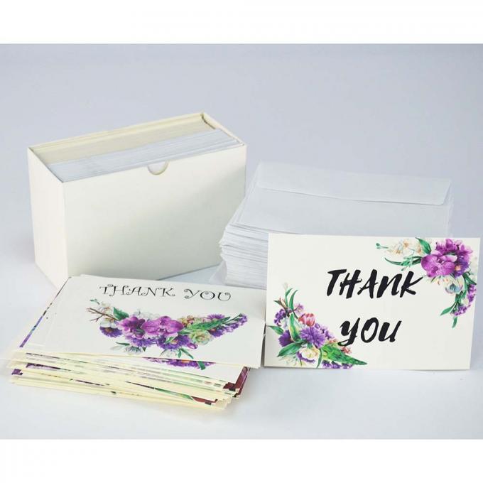 Floral Paperboard Recordable Greeting Card Custom Thank You Note Cards 4