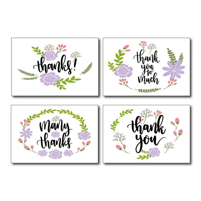 Recyclable Custom Card Printing Film Lamination Classic Kraft Thank You Notes 6