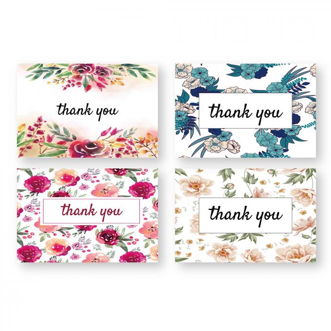 Floral Paperboard Recordable Greeting Card Custom Thank You Note Cards 7