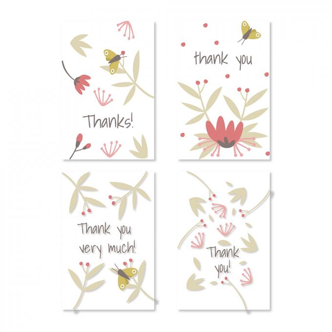 Floral Paperboard Recordable Greeting Card Custom Thank You Note Cards 9