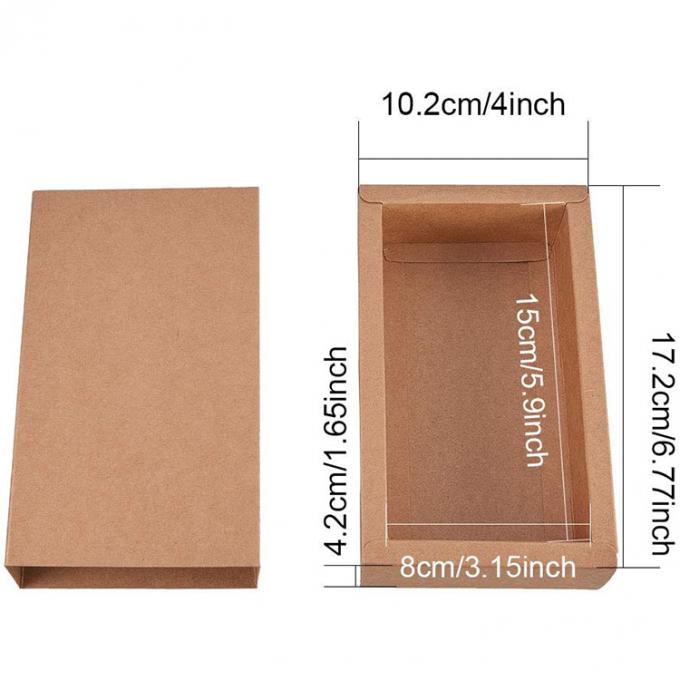 CMYK Custom Logo Candy Gift Packaging Brown Drawer Kraft Paper Box For Festival Token 2