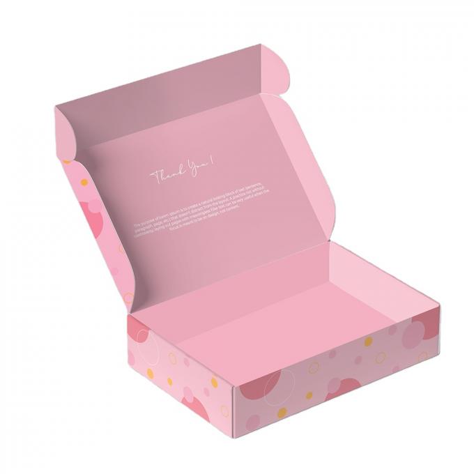 Recycled Custom Printed Logo Pink Cardboard Folding Corrugated Paper Carton Packaging Gift Shipping Mailer Boxes 6