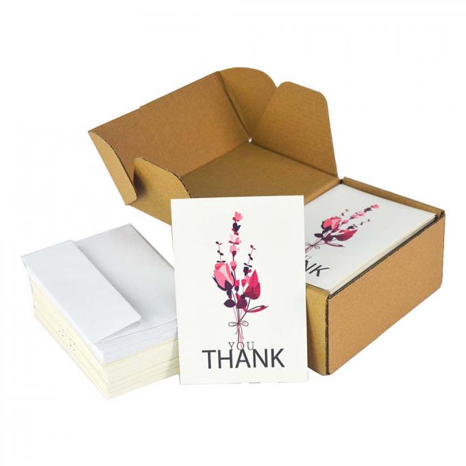 OEM Flower Printed Custom Wedding Thank You Cards With Envelope Book Printing Service 9