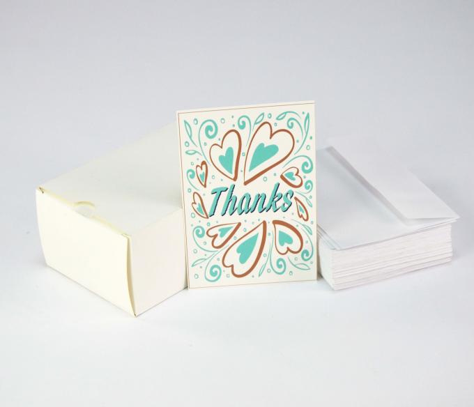 Recyclable Custom Card Printing Film Lamination Classic Kraft Thank You Notes 3