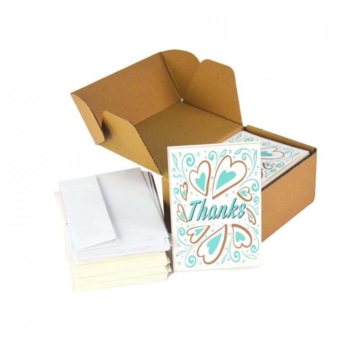 Recyclable Custom Card Printing Film Lamination Classic Kraft Thank You Notes 4