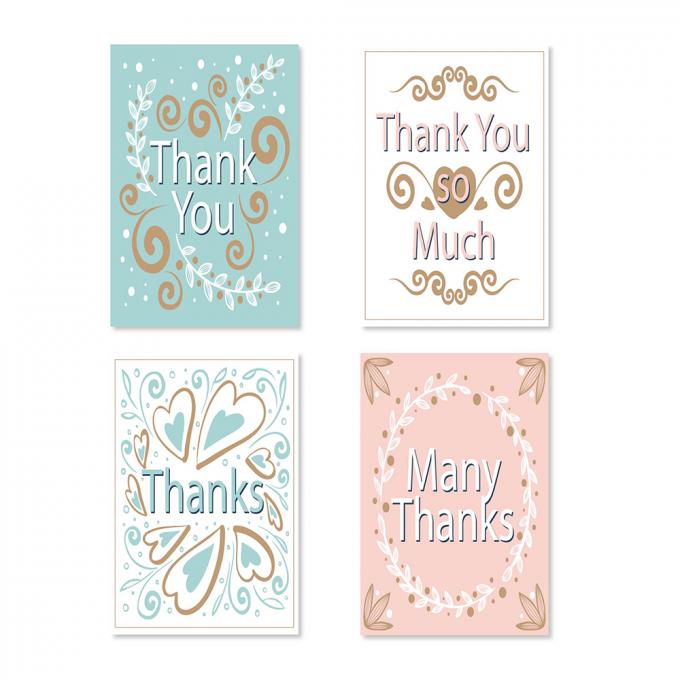 Recyclable Custom Card Printing Film Lamination Classic Kraft Thank You Notes 5