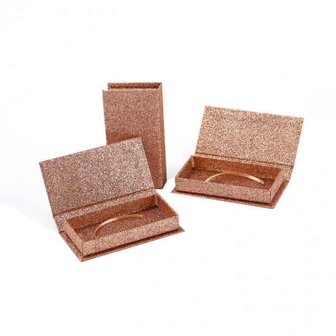 Colorful Glitter Shiny Rose Gold Magnetic Empty Eyelash Packaging Box with Custom Logo 4