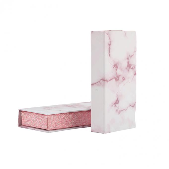 Custom Marble UV Printing Pink Empty Paper Eyelash Boxes Gift Magnetic Cardboard False Eyelashes Box 4