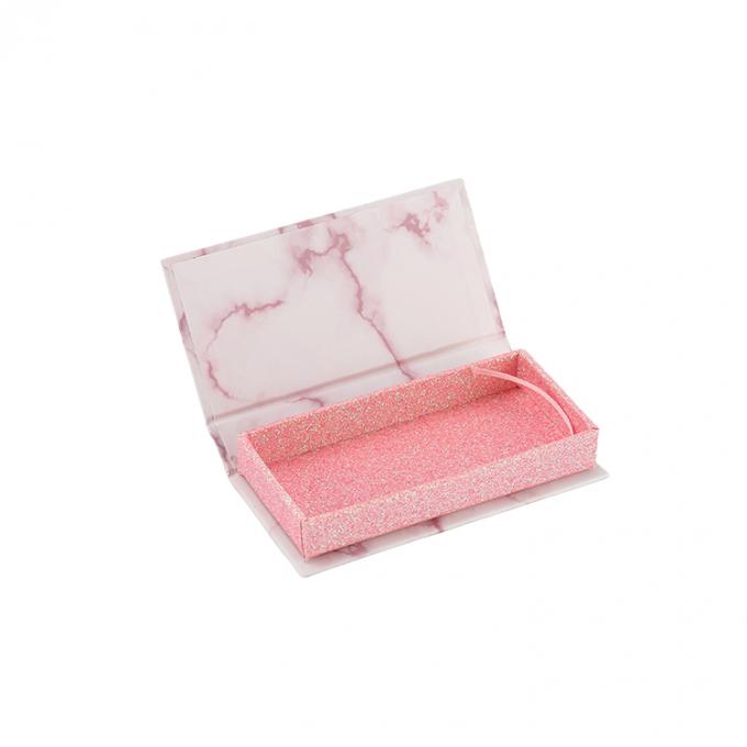 Custom Marble UV Printing Pink Empty Paper Eyelash Boxes Gift Magnetic Cardboard False Eyelashes Box 3