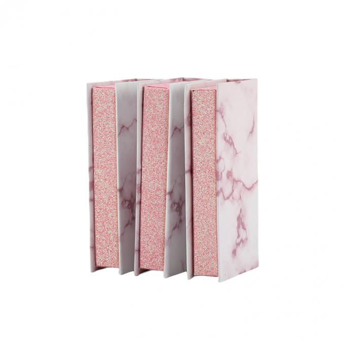 Custom Marble UV Printing Pink Empty Paper Eyelash Boxes Gift Magnetic Cardboard False Eyelashes Box 5