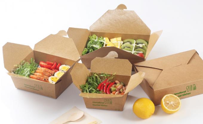 Customizable Disposable Packaging Kraft Whiteboard Takeaway Food Grade Paper Box 1