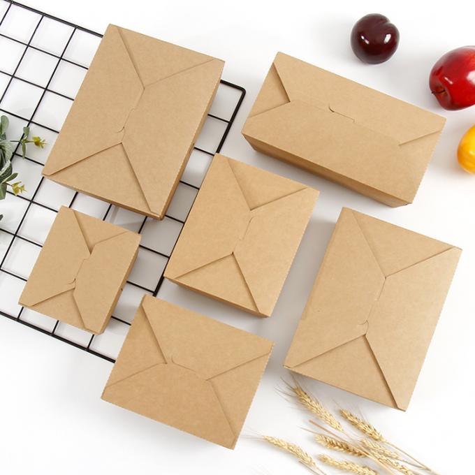 Customizable Disposable Packaging Kraft Whiteboard Takeaway Food Grade Paper Box 4