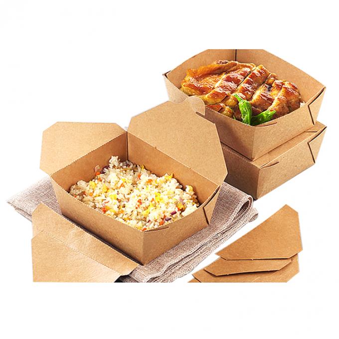 Customizable Disposable Packaging Kraft Whiteboard Takeaway Food Grade Paper Box 3