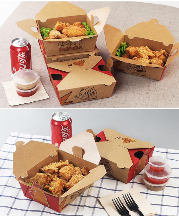 Customizable Disposable Packaging Kraft Whiteboard Takeaway Food Grade Paper Box 2