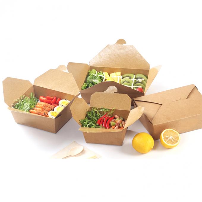 Customizable Disposable Packaging Kraft Whiteboard Takeaway Food Grade Paper Box 5