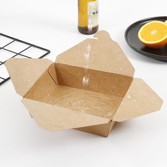 Customizable Disposable Packaging Kraft Whiteboard Takeaway Food Grade Paper Box 7