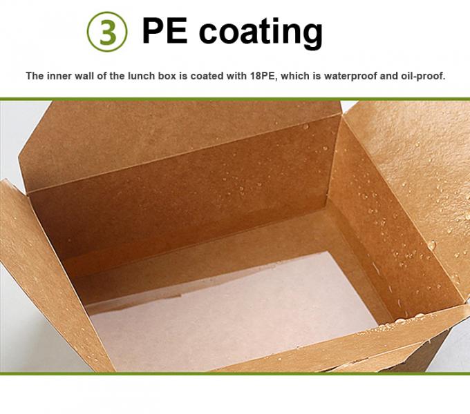Customizable Disposable Packaging Kraft Whiteboard Takeaway Food Grade Paper Box 10