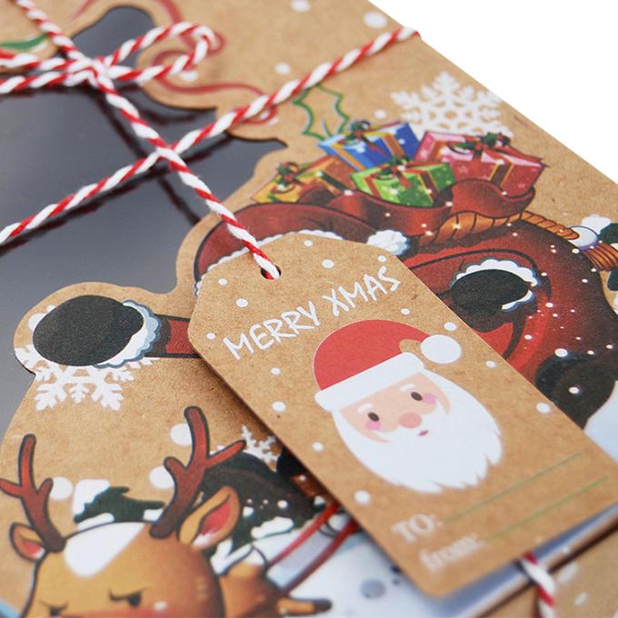 Christmas Cookie Boxes with Clear Lid Window Customized Die Cut Bakery Cup Cake Box 9