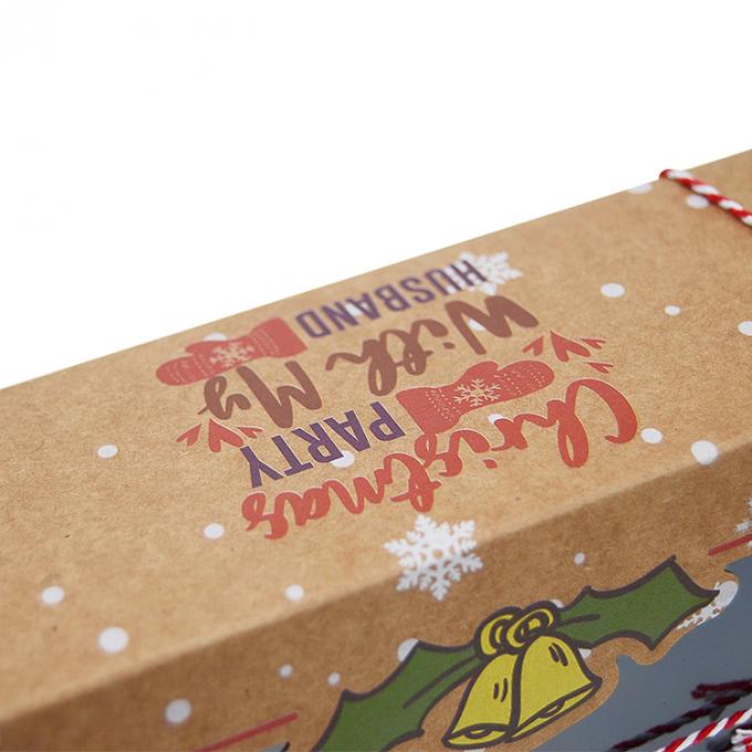 Christmas Cookie Boxes with Clear Lid Window Customized Die Cut Bakery Cup Cake Box 10