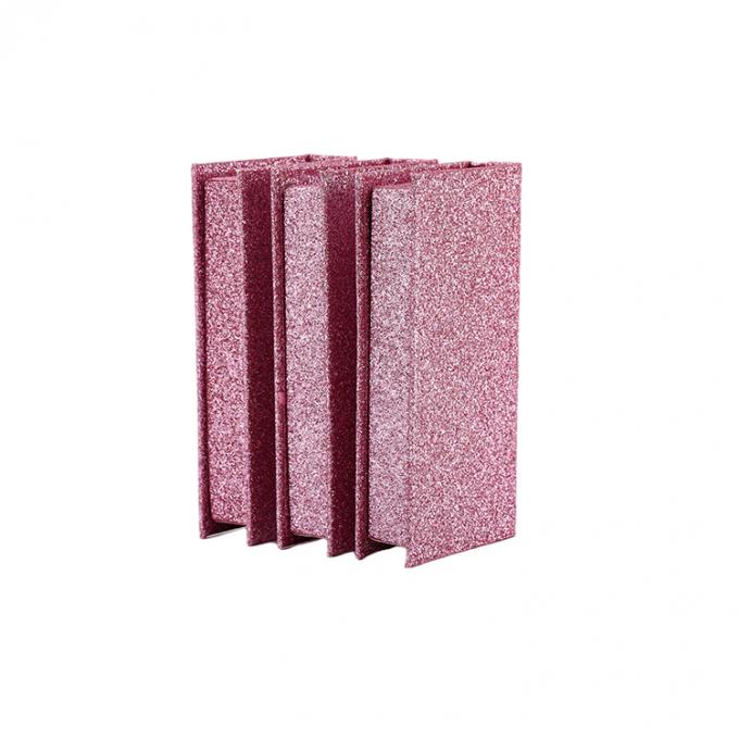 Custom Logo Pink Glitter False Eyelash Retail Stand Box with Cardboard Structure 1