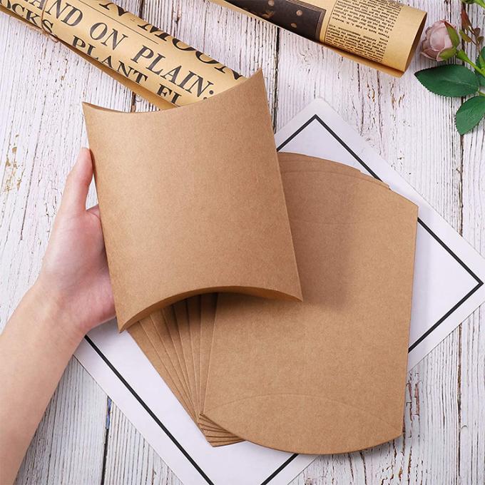 Custom Logo Heavy Duty Kraft Pillow Shape Candy Paper Box for Candy Storage Solution 10