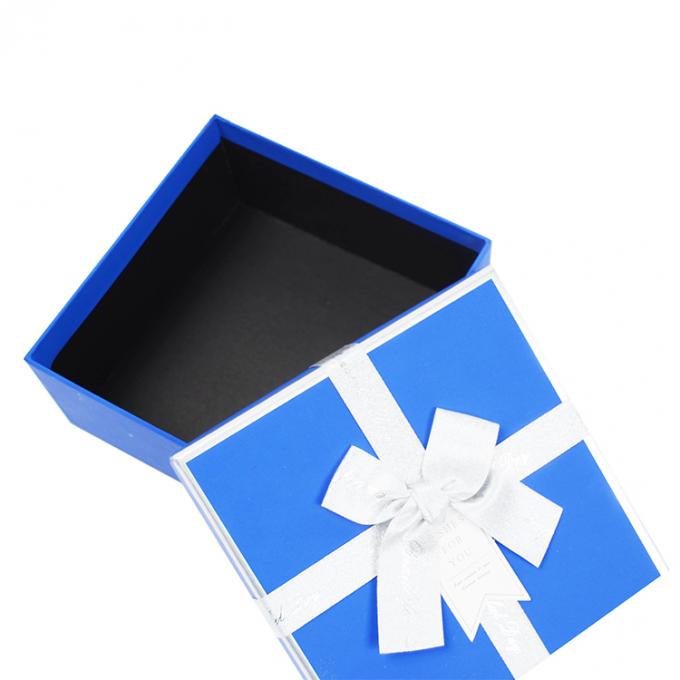 Customized Die Cut Square Cardboard Jewelry Gift Packaging Paper Box with Ribbon Lid 6