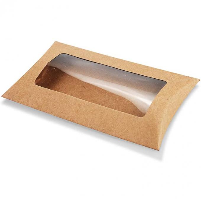 Clear Window Cookie Pillow Box Packaging with Customized Design and Heavy-Duty Kraft Paper 3