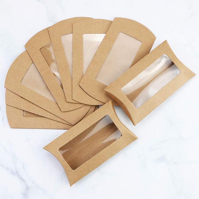 Clear Window Cookie Pillow Box Packaging with Customized Design and Heavy-Duty Kraft Paper 5