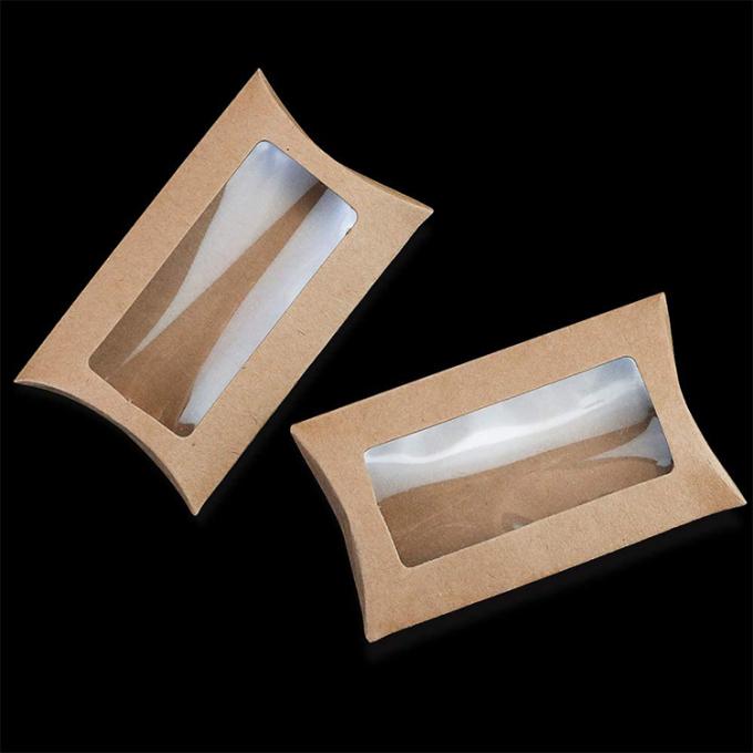 Clear Window Cookie Pillow Box Packaging with Customized Design and Heavy-Duty Kraft Paper 4