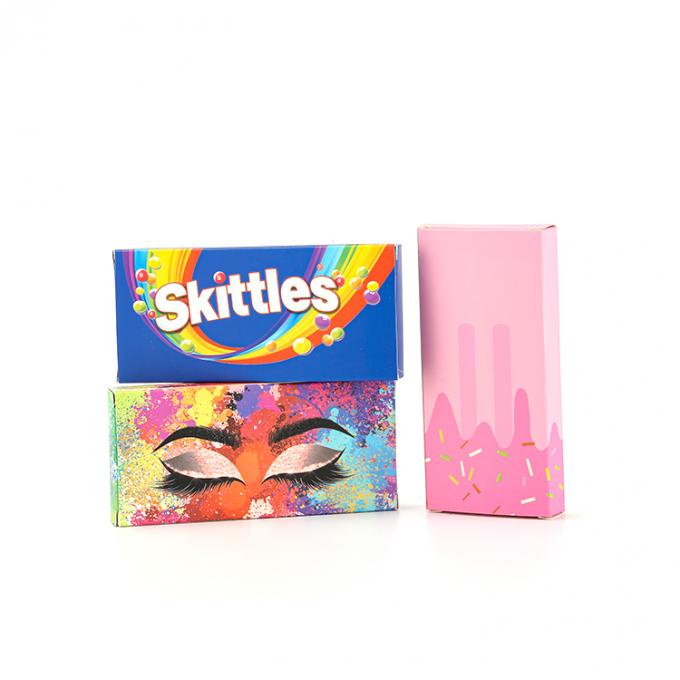 Cardboard False Lashes Packaging Box With Logo Printing CMYK Pantone Colour For Makeup 11
