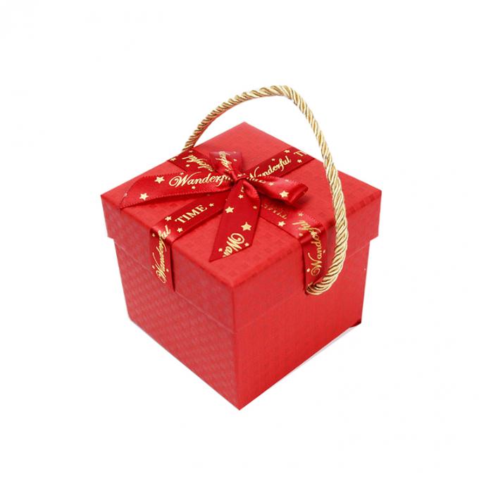 Elegant Wedding Party Present Gift Box with Handle and Lid Customized Die Cut Accepted 4