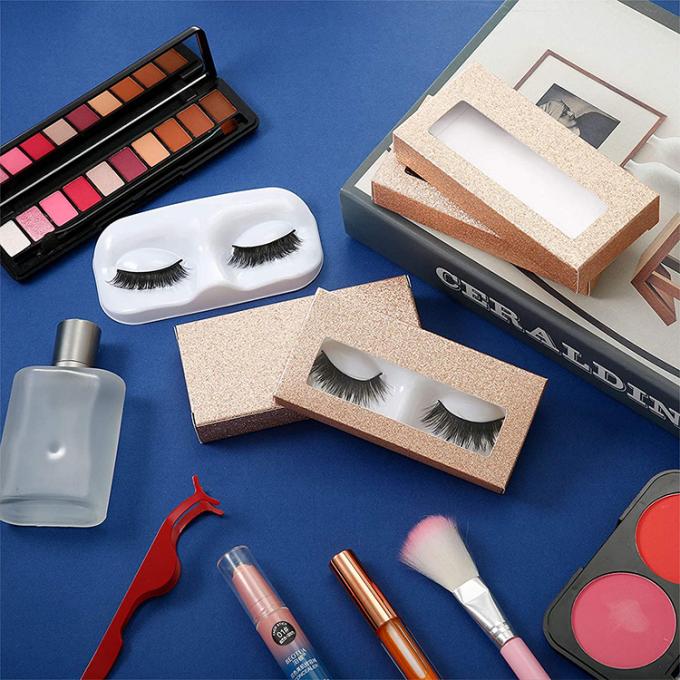 Custom Logo Printed Glitter Empty Cosmetic Eyelash Packaging Boxes for False Eyelashes 5