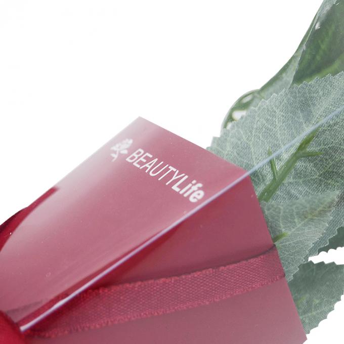 Triangle Shape Long Stem Flower Packaging Box with Ribbon and Coated Paper Material 3