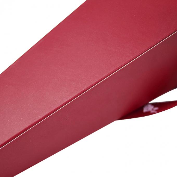 Triangle Shape Long Stem Flower Packaging Box with Ribbon and Coated Paper Material 4