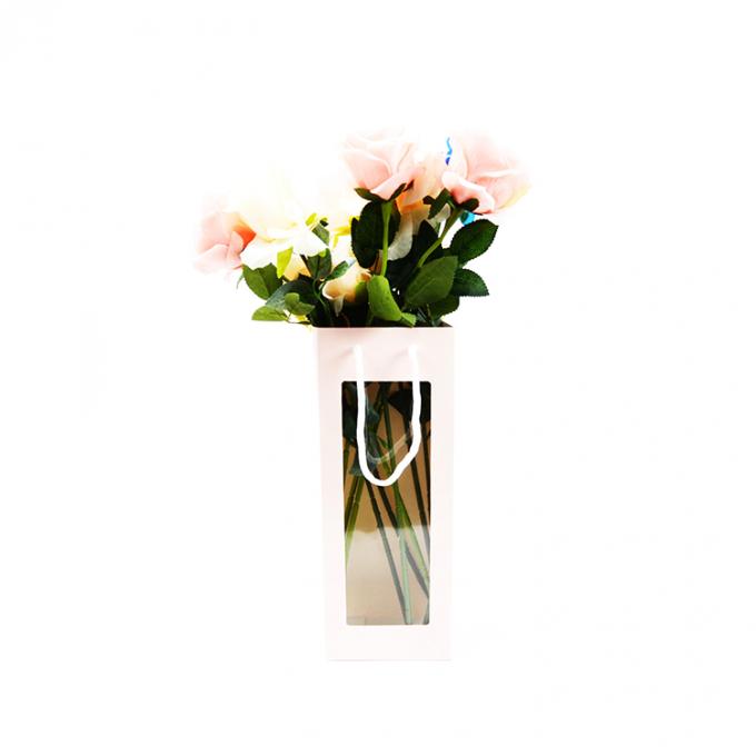 Custom Logo Hand-held Rose Flower Bouquet Gift Box Ins Cone Single Long Stem Roses Flower Packaging Box 3