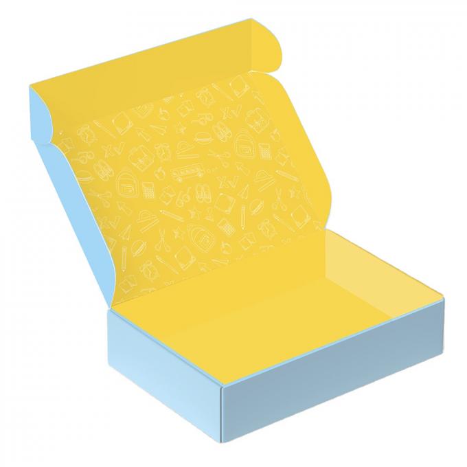 Customizable Recycled Yellow Blue Corrugated Airplane Mailer Shipping Box For Clothing 10