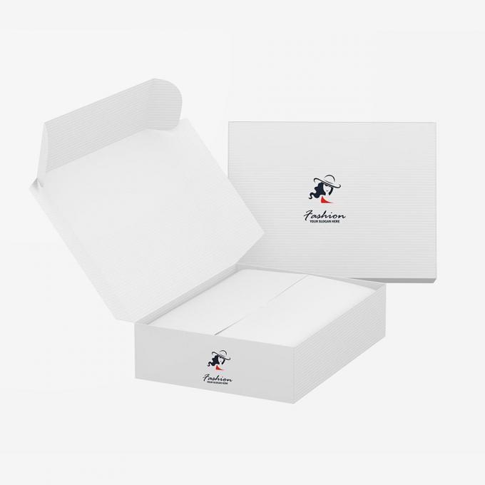 Custom White Corrugated Cardboard Shipping Box for Clothing Underwear Shoe Packaging 11