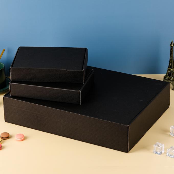 Custom Logo Matte Black Corrugated Mailer Box for Custom Size Accepted Shipping Boxes 9