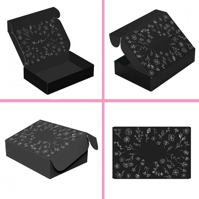 Custom Logo Matte Black Corrugated Mailer Box for Custom Size Accepted Shipping Boxes 6