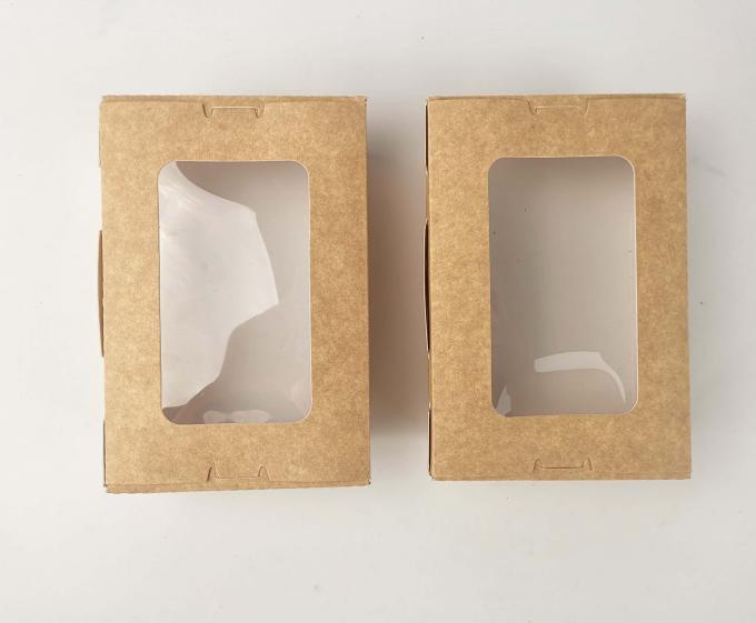Food Grade Kraft Paper Takeaway Box with Salad Vegetable and Custom Order Acceptance 0