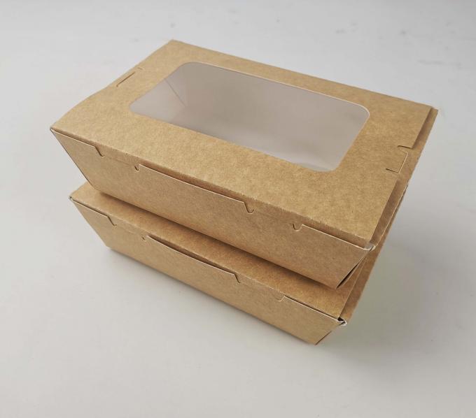 Food Grade Kraft Paper Takeaway Box with Salad Vegetable and Custom Order Acceptance 1