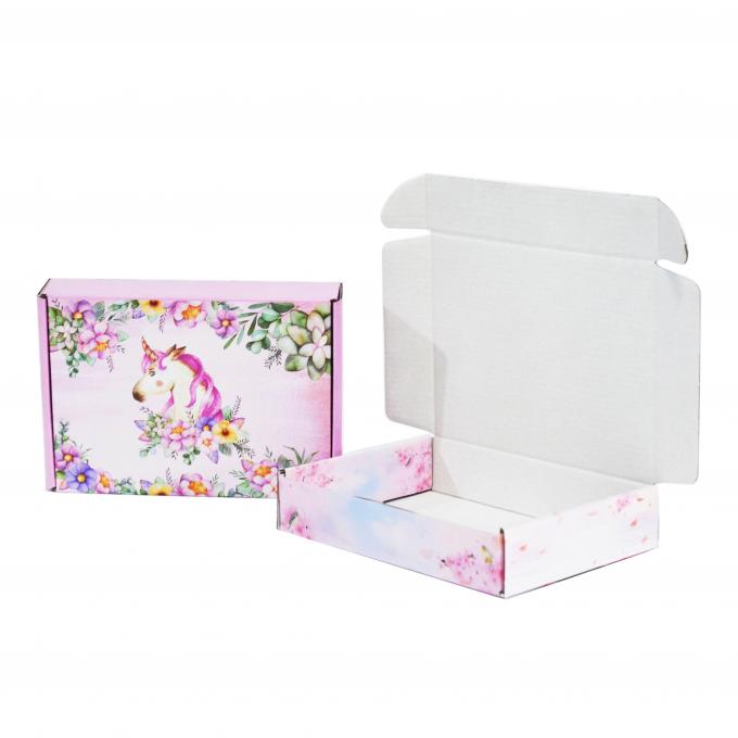 Customized Cosmetic Corrugated Packaging Mailer Box with Logo Print in Pink Color 7