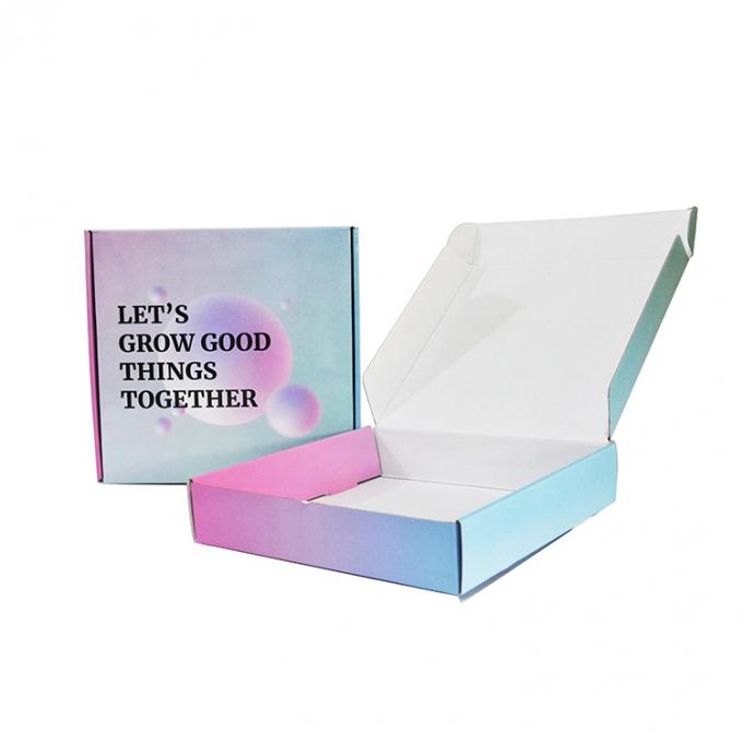 Customized Logo Purple Gradient Corrugated Cardboard Paper Gift Packaging Mailer Postal Shipping Box 7