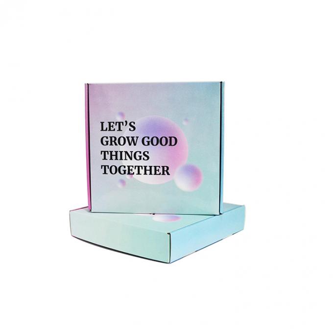 Customized Logo Purple Gradient Corrugated Cardboard Paper Gift Packaging Mailer Postal Shipping Box 9