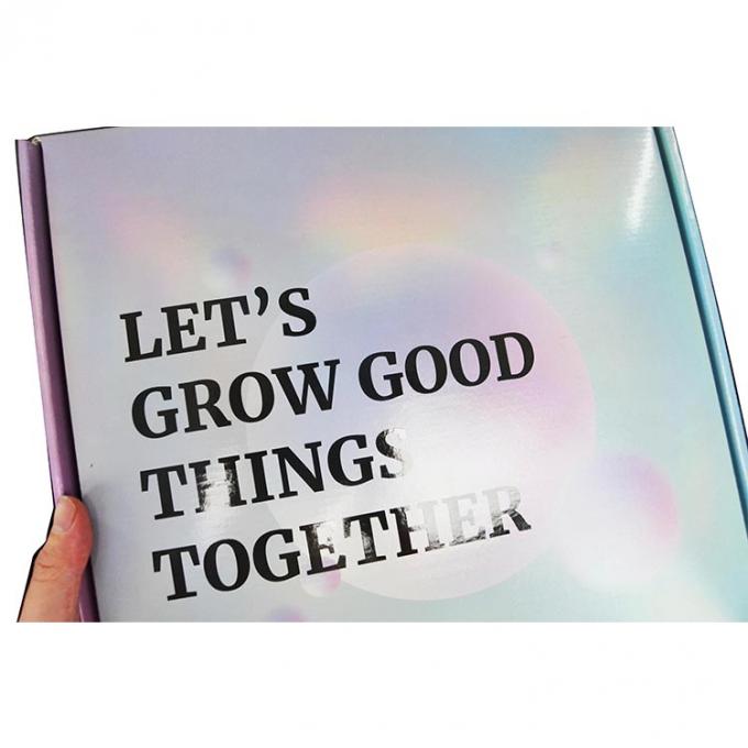 Customized Logo Purple Gradient Corrugated Cardboard Paper Gift Packaging Mailer Postal Shipping Box 11