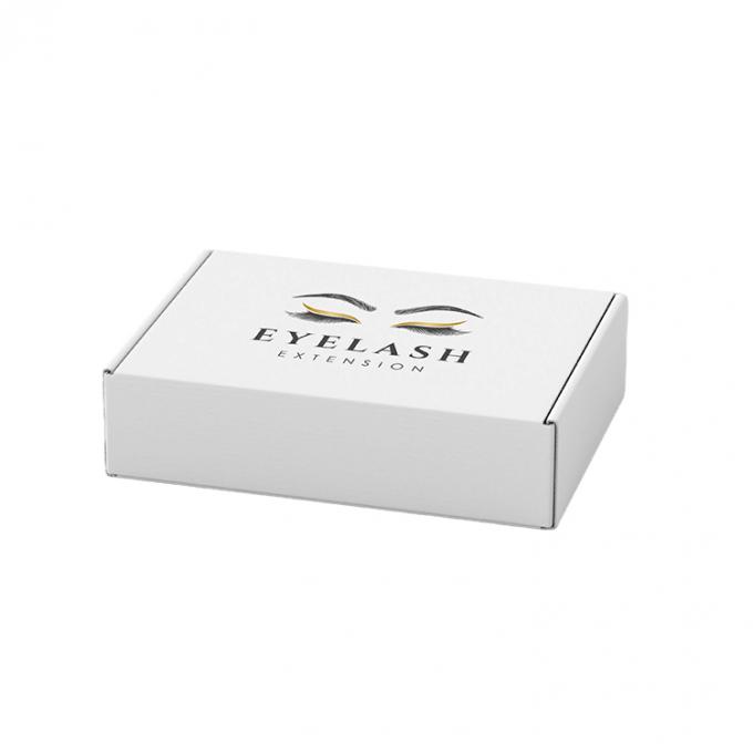 CMYK Printed Corrugated Cardboard Mailer Box for Custom Gold Logo Eyelash Cosmetics 7