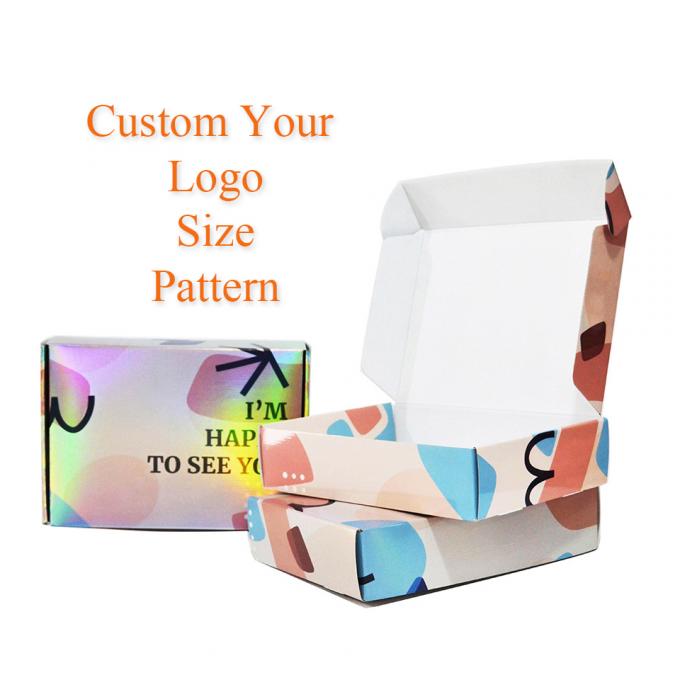 CMYK Printed Corrugated Cardboard Mailer Box for Custom Gold Logo Eyelash Cosmetics 8