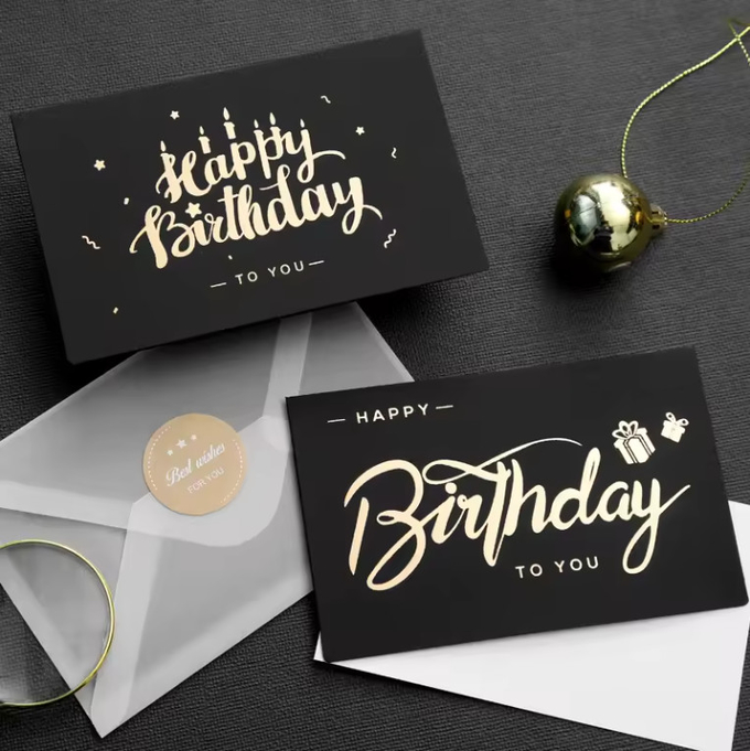 Customizable Lightproof Happy Birthday Gift Card Recyclable Pearl Paper Envelope 1