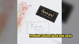 Custom Black Gold Thank You Cards for Premium Branding
